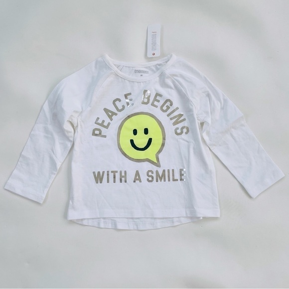 Gymboree Baby Smile White Lightweight Long-sleeve Tee NWT - Picture 1 of 6
